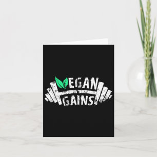 Tarjeta Humor Vegan Gains Vegetarian Gym Workout Tee Weigh