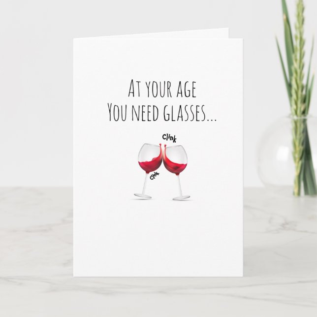 Tarjeta Humor Vino de Cumpleaños (Anverso)