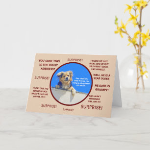 TARJETA HUMORÍSIMO CUMPLEAÑOS SORPRESA/PUESTA - ¡CASA EQUI