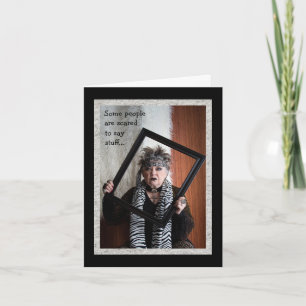 Tarjeta Humorística demasiado asustado como para decir Cos