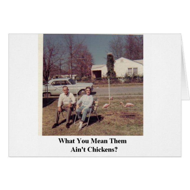 tarjeta humorística flamencos rosados (Anverso (Horizontal))