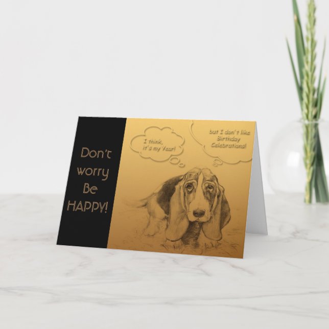 Tarjeta Humorístico perro chino Zodiaco cumpleaños saludar (Anverso)