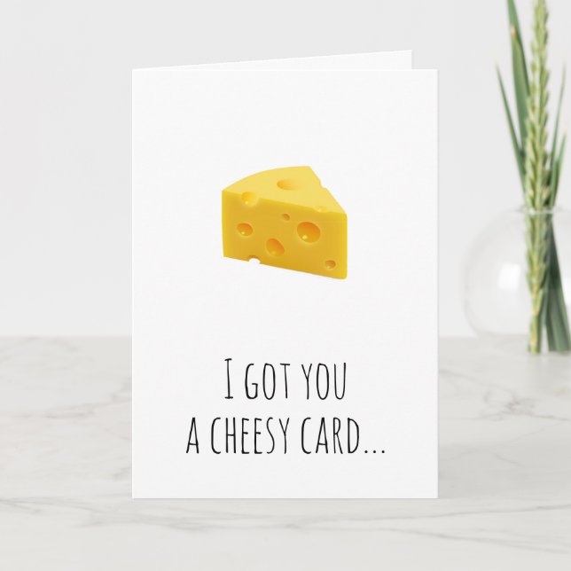 Tarjeta Humorosos cumpleaños, aniversario, queso con tarje (Anverso)