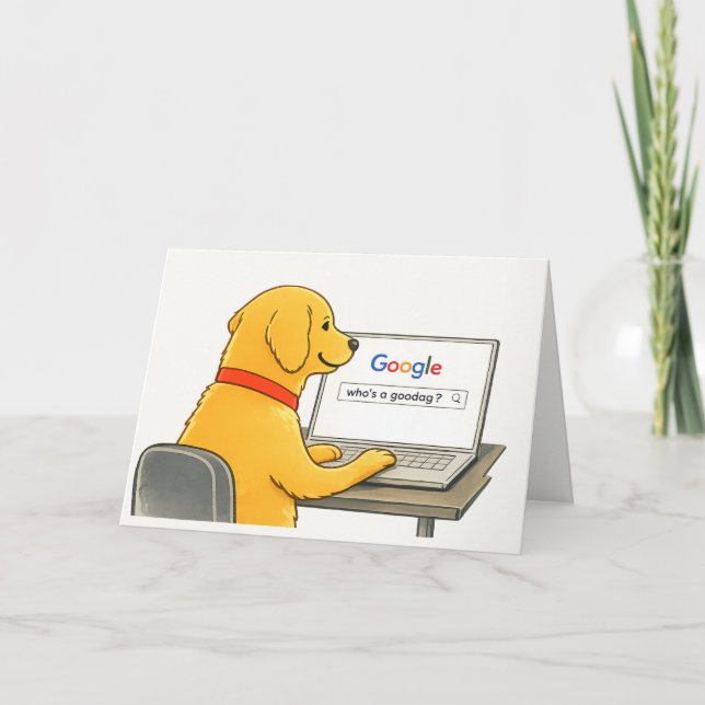 Tarjeta Humorous Dog Greeting Card | Who’s a Goodog? (Anverso)
