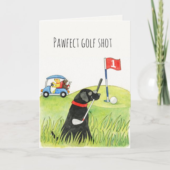 Tarjeta Humorous Golf Dogs on the Green (Anverso)