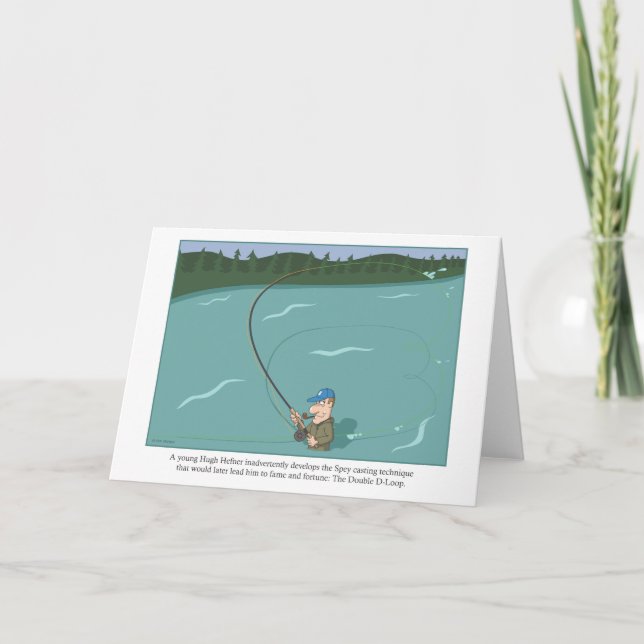 Tarjeta Humorous Spey Casting greeting card (Anverso)