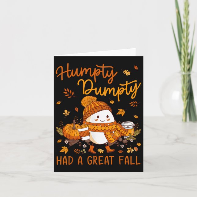 Tarjeta Humpty Dumpty Had A Great Fall Thanksgiving Autumn (Anverso)