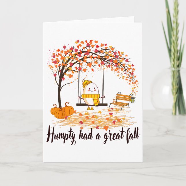 Tarjeta Humpty Tuvo Una Gran Caída Divertida Feliz Otoño P (Anverso)