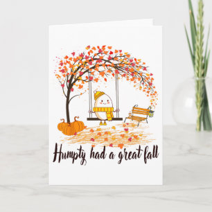 Tarjeta Humpty Tuvo Una Gran Caída Divertida Feliz Otoño Y
