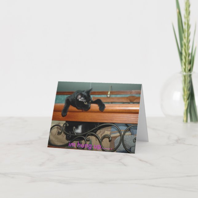 Tarjeta Hung Up Kitty (Anverso)