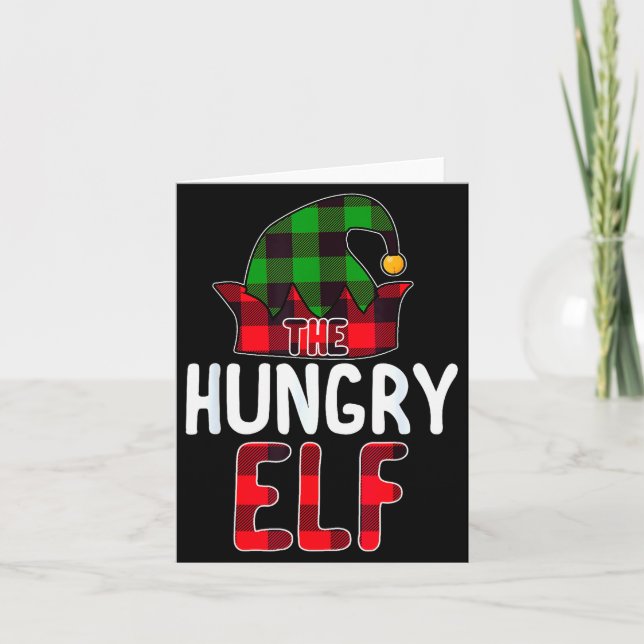 Tarjeta Hungry Elf Matching Family Group Christmas Party P (Anverso)