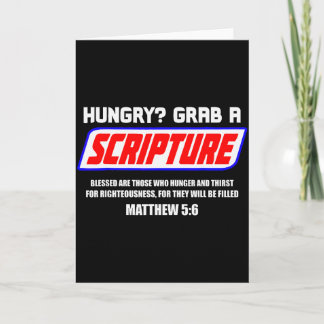 Tarjeta Hungry Grab A Scripture Funny Christian Matthew 5_