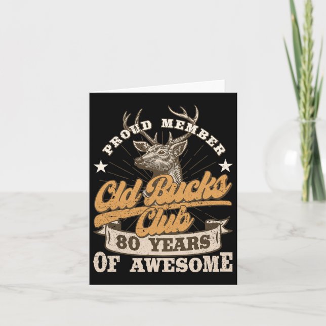 Tarjeta Hunter 80th Birthday Old Bucks Club 80 Aw (Anverso)