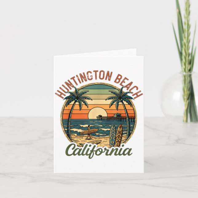 Tarjeta Huntington Beach California Los Angeles Surfer Vin (Anverso)