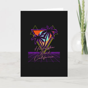 Tarjeta Huntington Beach California Retro 80s Vaporwave Ae