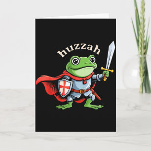 Tarjeta Hurra Caballero Rana Divertida Espada Meme Cita Me