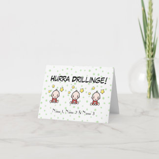 Tarjeta Hurra Drillinge, Glückwünsche Geburt, mit Text,