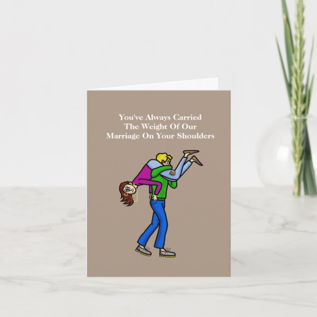 Tarjeta Husband Appreciation Day Card - Man Carrying Wife  (Anverso)