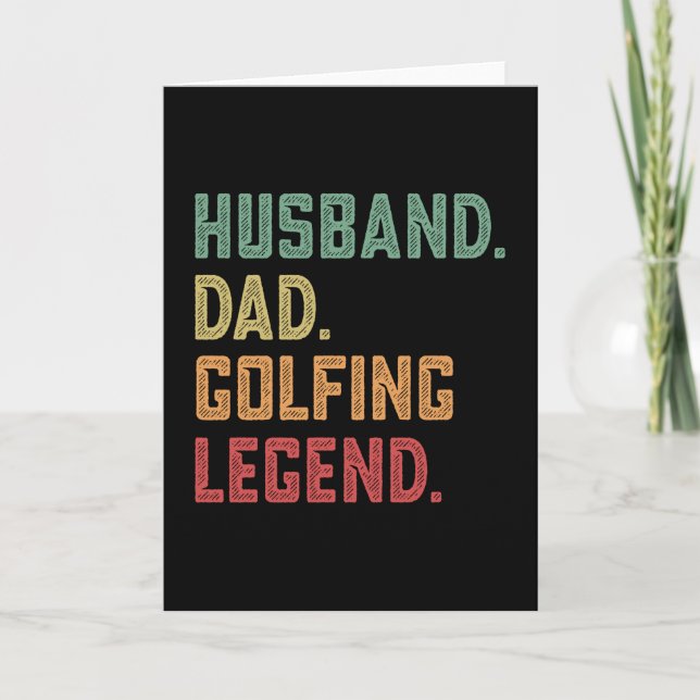Tarjeta Husband Dad Golfing Legend (Anverso)