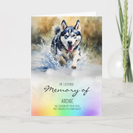 Tarjeta Husky acuarela mascota pérdida de simpatía del per