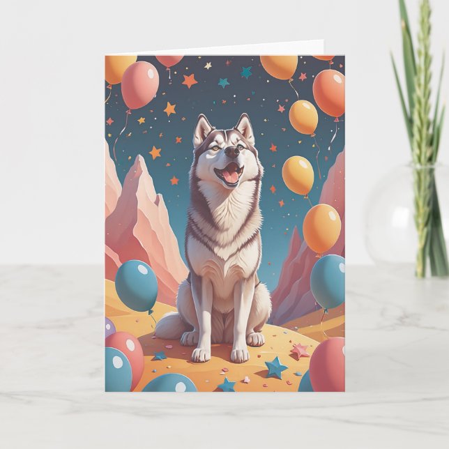 Tarjeta Husky Harmony Birthday (Anverso)