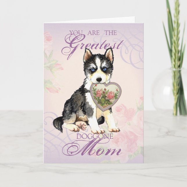 Tarjeta Husky Heart Mom (Anverso)