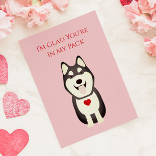 Tarjeta Husky, perro Valentine, El día de San Vale