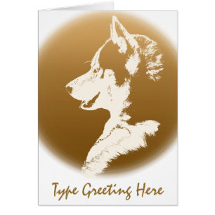 Tarjeta Husky Siberiana Malamute Husky Tarjeta de