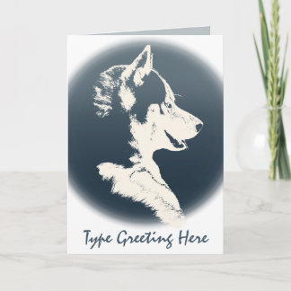 Tarjeta Husky Siberiana Malamute Husky Tarjeta de 