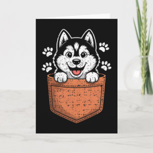 Tarjeta Husky Siberiano en tu Cket delantero