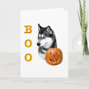 Tarjeta Husky siberiano (negro) Boo