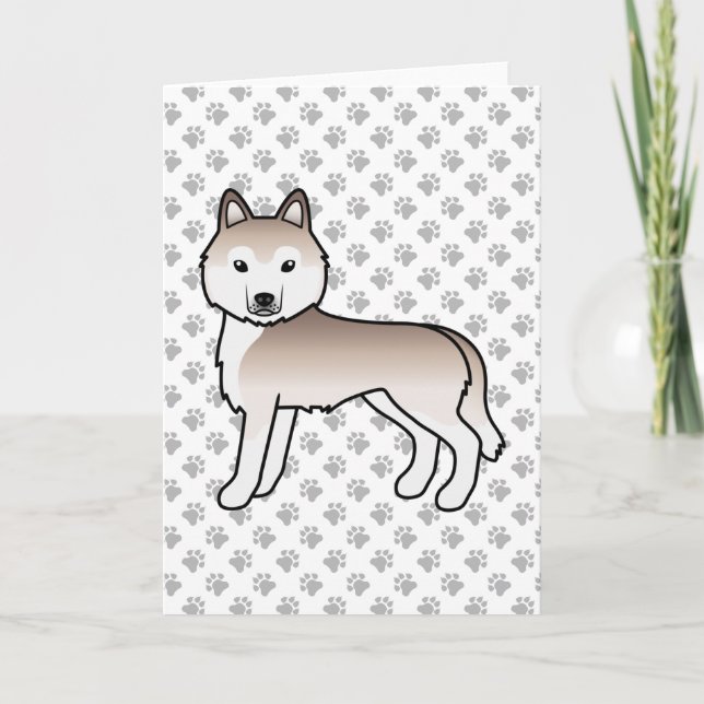 Tarjeta Husky Siberiano Rojo Claro Perro De Dibujos Animad (Anverso)