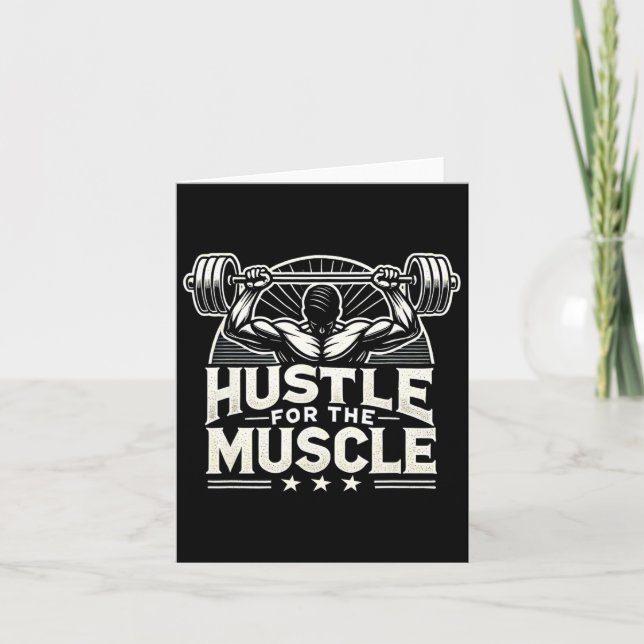 Tarjeta Hustle Por La Construcción Del Cuerpo Del Músculo  (Anverso)
