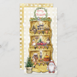Tarjeta hutch de cocina de granjas para Navidades