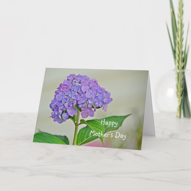 Tarjeta Hydrangea del Día de la Madre (Anverso)
