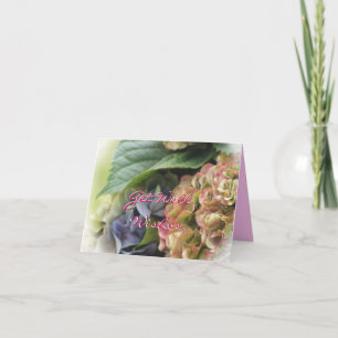 Tarjeta Hydrangea obtener buenos deseos- o cualquier ocasi