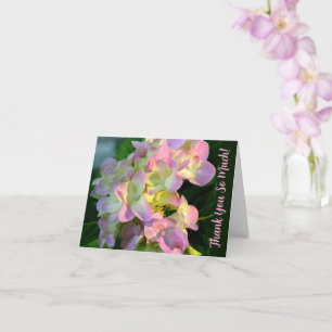 Tarjeta Hydrangea Rosa Sunlit Muchas Gracias