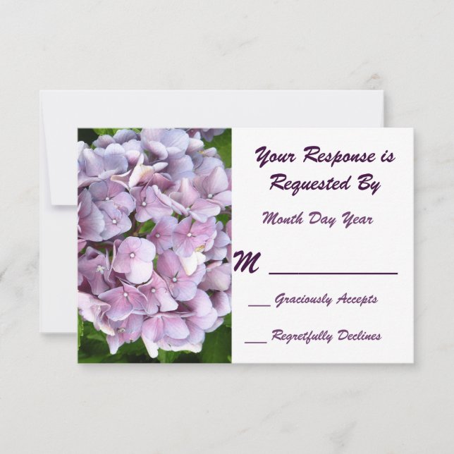 Tarjeta Hydrangea RSVP (Anverso)