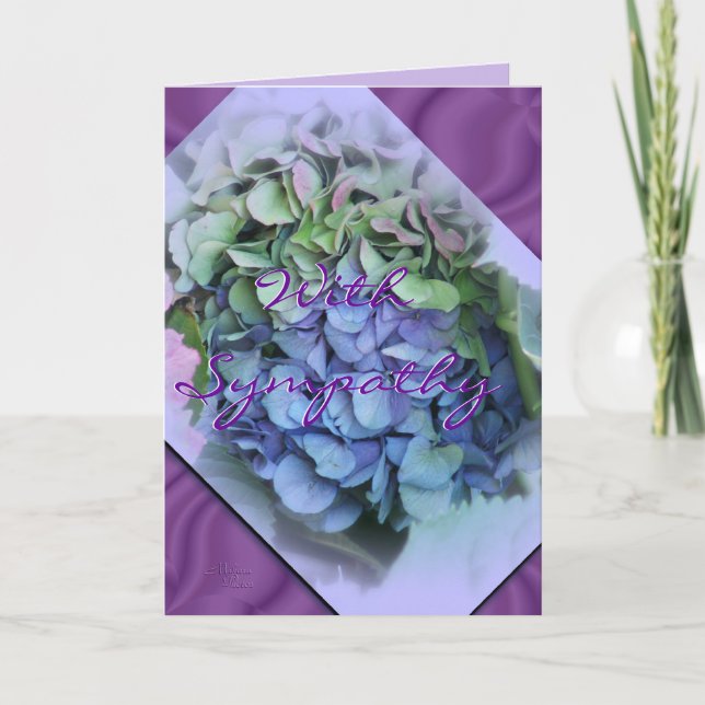 Tarjeta Hydrangea Simpatía en orquídea - para cualquier oc (Anverso)