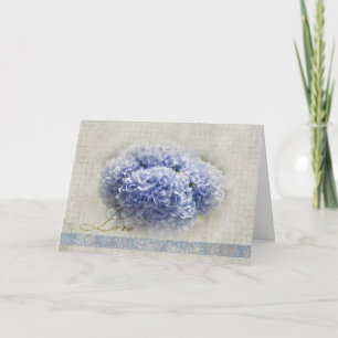 Tarjeta Hydrangeas azules románticas