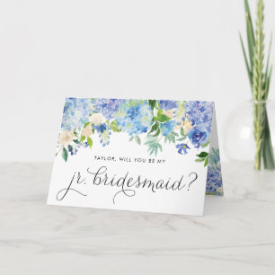 Tarjeta Hydrangeas Azules Serás Mi Noviaria