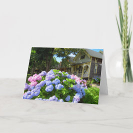 Tarjeta Hydrangeas azules y rosas - Viñedo de Martha