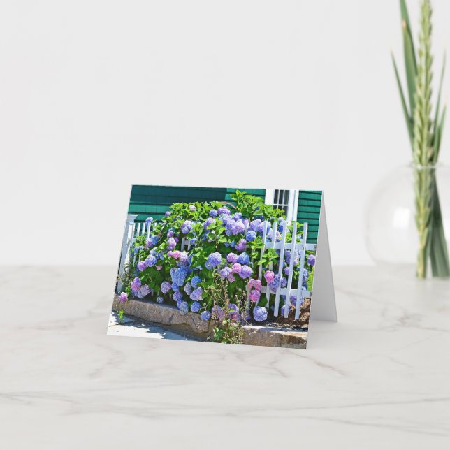 Tarjeta Hydrangeas Notecard de la costa (Anverso)