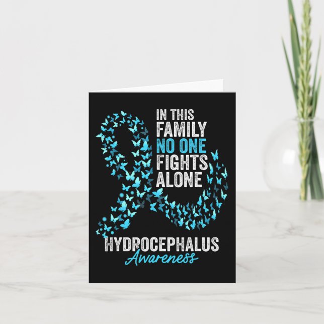 Tarjeta Hydrocephalus Awareness Month Butterflies Light Bl (Anverso)