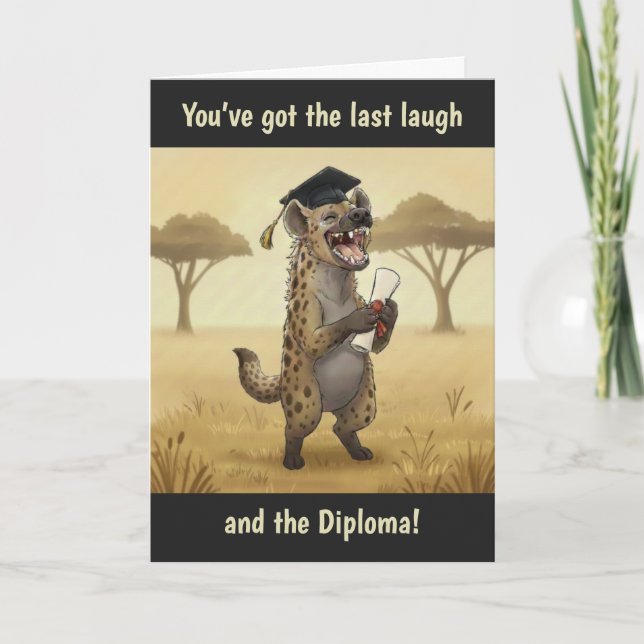 Tarjeta Hyena Graduation Card (Anverso)