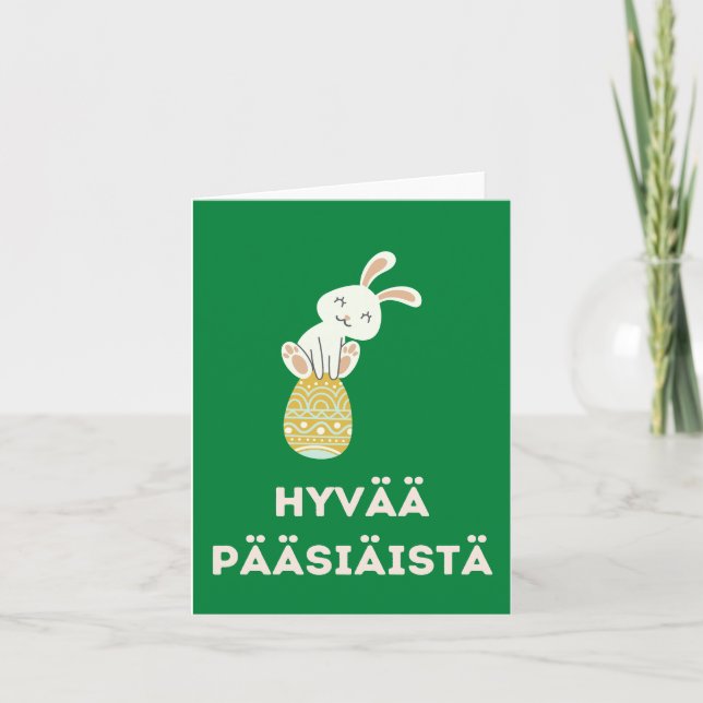 Tarjeta Hyvää Pääsiäistä, Feliz Pascua en finés (Anverso)