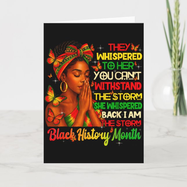 Tarjeta I Am Black Pride Black History Month African Outfi (Anverso)