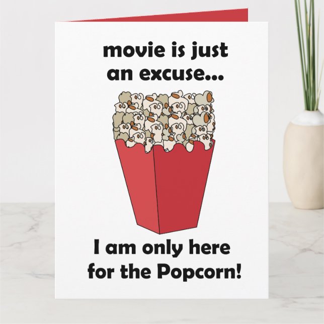 Tarjeta I am Only Here For The Popcorn Funny Quote (Anverso)