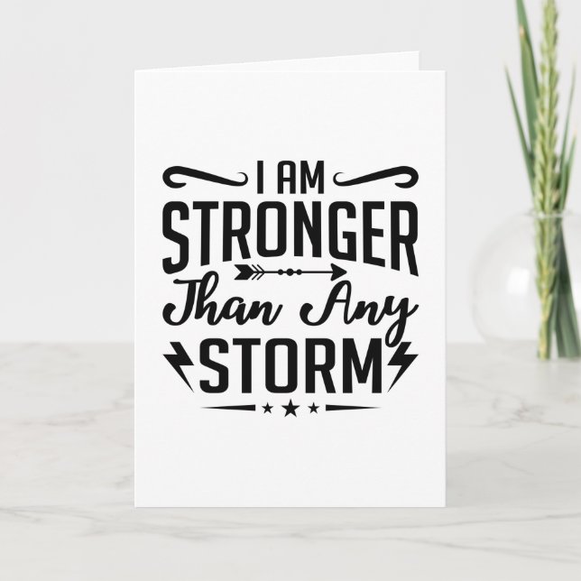 Tarjeta I Am Stronger Than Any Storm Anxiety Mental Health (Anverso)