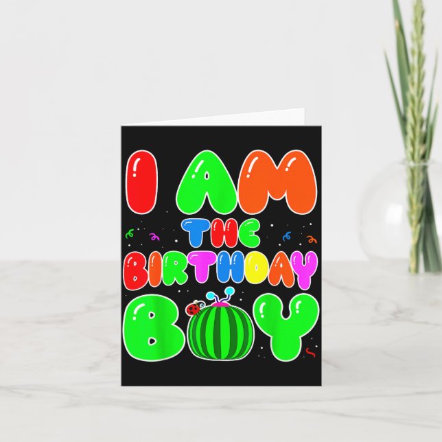 Tarjeta I Am The Birthday Boy Funny Watermelon Birthday Fa (Anverso)